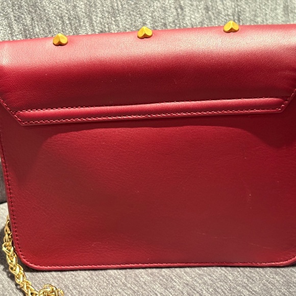 Furla red leather  Heart studded  Crossbody/clutch purse - Picture 7 of 8